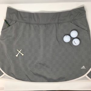 ADIDAS GOLF RUNNING SKORT GRAY WHITE SZ XL